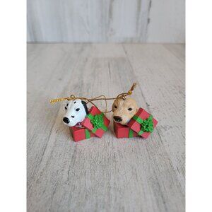Dog artist Dalmatian golden retriever gift box mini ornament Xmas set